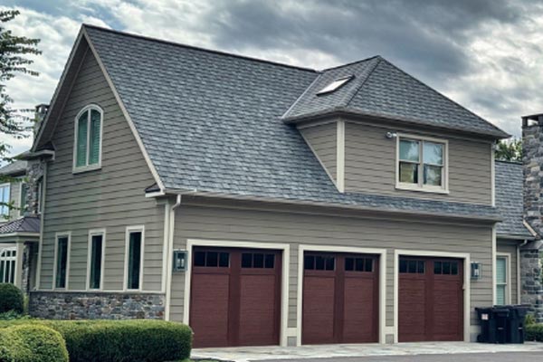 After angled view of house