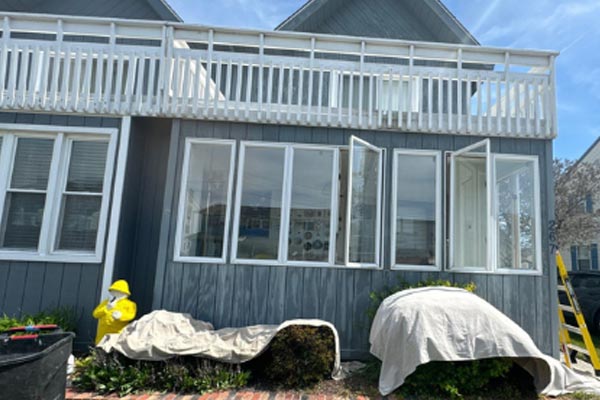 Before closeup siding house