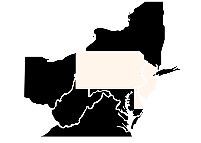 Map of Maryland and East coast